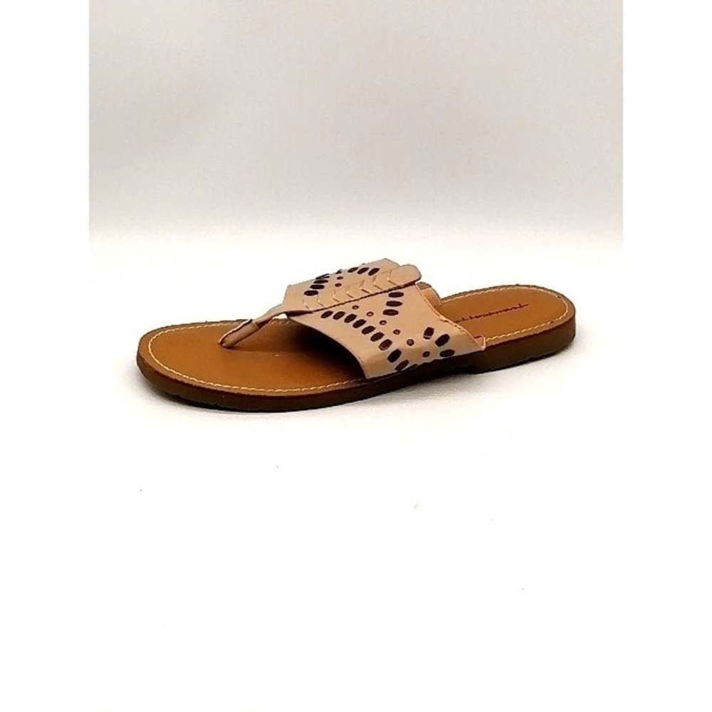 Trendsetters Sandals Womens Vanner Beige 9.5 Thong‎ Shoe Flip Flop Studded
